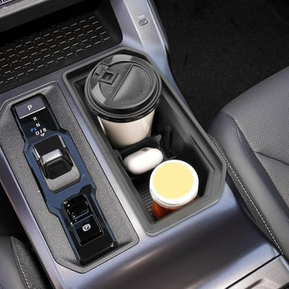 2026 RAV4 Cup Holder Console Tray, for Toyota RAV4 (LE/SE/XLE Premium/Woodland/XSE/Limited/GR Sport), Waterproof &Sturdy Cup Holder Insert 2026 RAV4 Accessories - color: Black-h