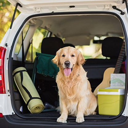 PETMAKER Cargo Liner Dog Seat Cover- Quilted Waterproof All Weather Non-Slip Pet Travel Mat with Side Coverage and Bumper Flap Protector for SUVs, Black - style: High Walled Trunk