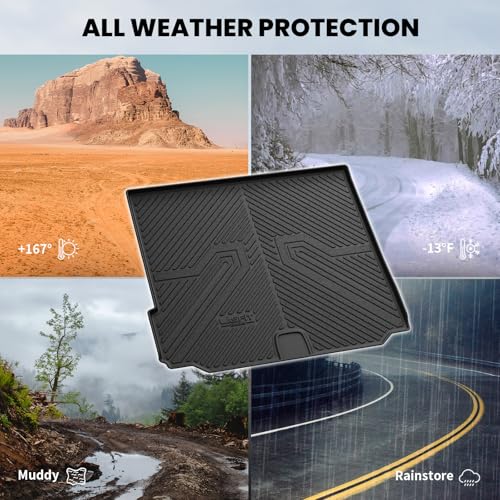 LASFIT Trunk Mat for BMW X5 2014 2015 2016 2017 2018, All Weather TPE Cargo Mats Custom Fit Cargo Liner Front & Rear Trunk Liner, Black - size: 3) X5 2014-2018 | Cargo Mat