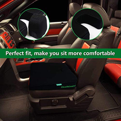 IHEALTHCOMFORT(19.7×17.7inches Extra Large Sciatica Seat Cushion for Office Chair,Oversized Car and Truck Seat Cushion,U-Cut Long Sitting Pain Relief Chair Pad - size: 19.7x17.7