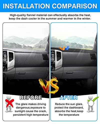 Autorder Dashboard Cover Mat for 2005-2015 Toyota Tacoma Pickup Accessories Dash Cover Flannel Dash Mat Sunshade Glare UV Rays Protector - size: 2005-2015 Toyota Tacoma