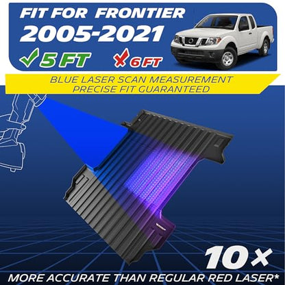 MICHELIN Truck Bed Mat for 2005-2021 Nissan Frontier 5 FT / 60.3" Only, All-Weather Truck Bed Liner, Custom Fit, Durable TPE Bedliner, Non-Slip - size: 3) Frontier | 05-21 | 5 FT