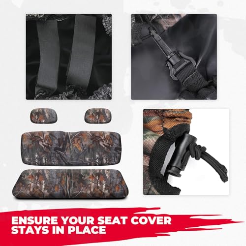 KEMIMOTO UTV Seat Covers Waterproof 1680D Compatible with Ranger 500 700 800 2002-2008, Camo Bench Seat Cover with Durable Fabric and Waterproof PVC Coating，Parts Accessories