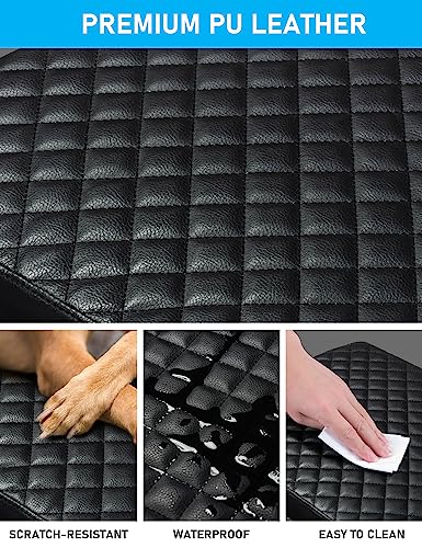 Sinvanho Center Console Cover for Ford F150 F250 F350 F450 F550 2015-2025 with 40/20/40 Jump Seat, PU Leather Middle Console Cover Armrest Seat Box Lid Protective Cover - color: Black