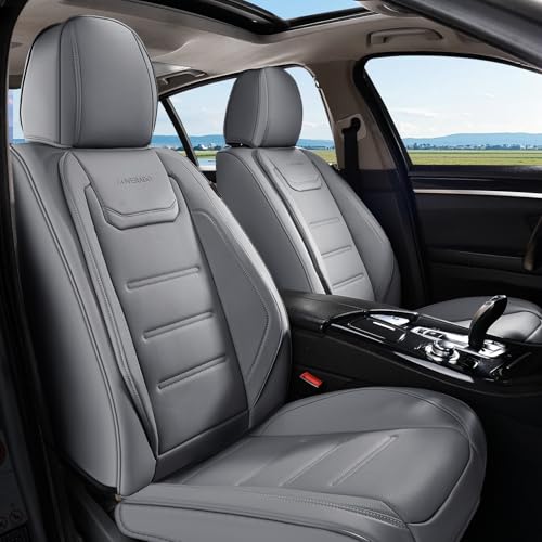 Coverado Car Seat Covers, Front Covers for Cars, Car Seat Cover Front Seats, Car Seat Protector Waterproof, Leather Car Seat Cushion, Universal Interior Covers Seat Protectors for Most Cars Gray - color: 01-Gray, size: Front Pair