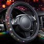 CAR PASS Diamond Leather Steering Wheel Cover, with Bling Crystal Rhinestones Fit Suvs,Vans,Sedans,Cars,Trucks Universal Fit 14.5-15inch Crystal Glitter for Women Sparkle Girl, Multicolor Diamond - color: Colorful Diamond