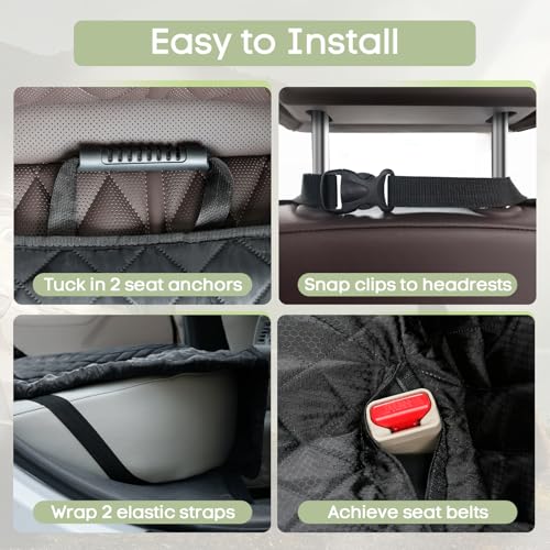 Dog Car Seat Cover for Back Seat, Waterproof Pet Bench Seat Cover for Dogs, Scratchproof Nonslip Rear Seat Protector for Cars, Trucks, SUVs - size: Full Bench
