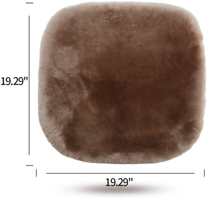 IRIWOOL Genuine Sheepskin Auto Seat Pad, Australian Soft Wool Seat Cover Breathable and Sweat-Wicking Comfort Warm Universal Fit,19.2 inch x19.2 inch (Front seat Cushion 1pc, Khaki) - color: Khaki, size: 1 Count (Pack of 1)