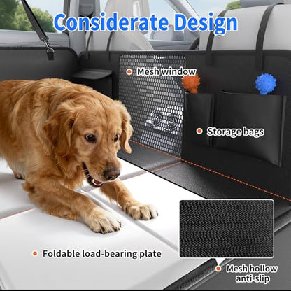 Back Seat Extender for Dogs, Heavy-Duty Hard Bottom Backseat Cover, Car Hammock for Dogs & Pets, Upgraded PU Leather - Waterproof & Anti-slip & Anti-scratch & Wipe-down Cleaning for Cars & SUVs - size: Cover Only