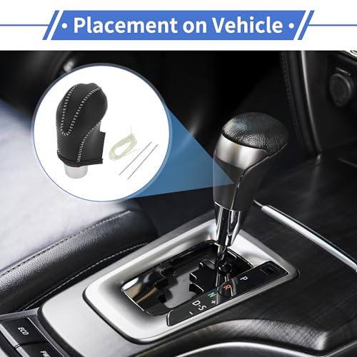 1 Set Gear Shift Knob Cover for Infiniti FX35 2009-2012 Anti-Slip Faux Leather Black Beige Stick Shifting Handle Protector