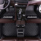 Custom Personalized Floor Mats - Luxury Full Coverage All Weather Mats, Anti-Slip Leather Set, Fits 98% of Cars, Trucks & SUVs (Black Beige) - color: Black Beige