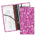 Leather Car Registration and Insurance Card Holder, Cute Car Accessories Vehicle Glove Box Car Organizer for Documents, Cards, License Glitter Purple Pattern - color: Glitter Purple Pattern