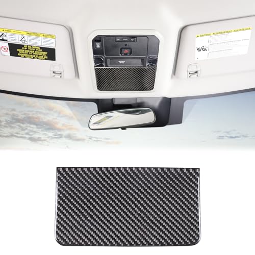 Aunginsy Car Roof Glasses Box Cover Decorative Sticker Compatible with Toyota Tundra/Sequoia 2022-2024 Real Carbon Fiber Car Roof Glasses Box Panel Trim Sticker Protection Cover Interior Accessories - size: Car Roof Glasses Box Cover Sticker