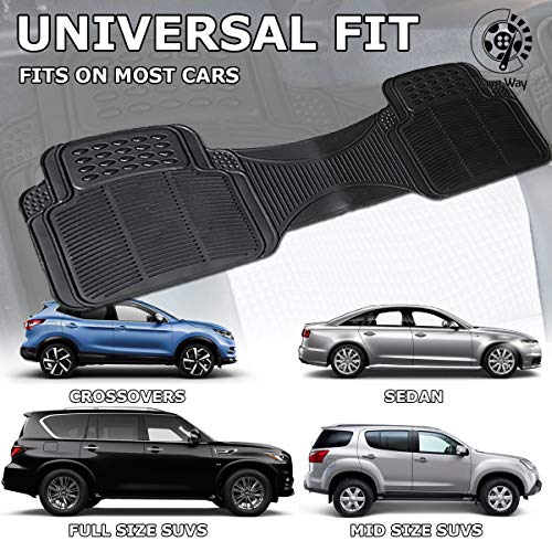 Vaygway Car Floor Mat Runner - Rubber Rear Floor Mat Liner - Black Back Seat Liner - Auto Trimmable Universal Fit Rug for Vehicle - style: Rubber Liner Mat