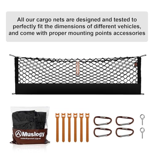 Truck Bed Cargo Net Trunk Netting Compatible with 2025 2026 Subaru Forester Accessories, Pickup Cargo Organizer SUV Sedan Storage Net w/Heavy Duty Carabiners - style: 2025+ Forester