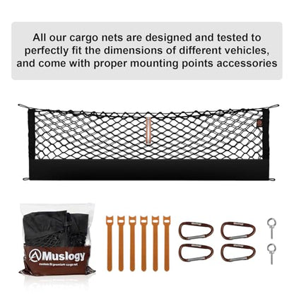 Truck Bed Cargo Net Trunk Netting Compatible with 2025 2026 Subaru Forester Accessories, Pickup Cargo Organizer SUV Sedan Storage Net w/Heavy Duty Carabiners - style: 2025+ Forester