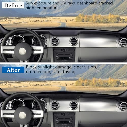 Flannel Dash Cover Dashboard Cover Pad Mat Custom Fit for Ford Mustang 2005 2006 2007 2008 2009 Car Dashmat Accessories Black - color: 2005-2009 Mustang