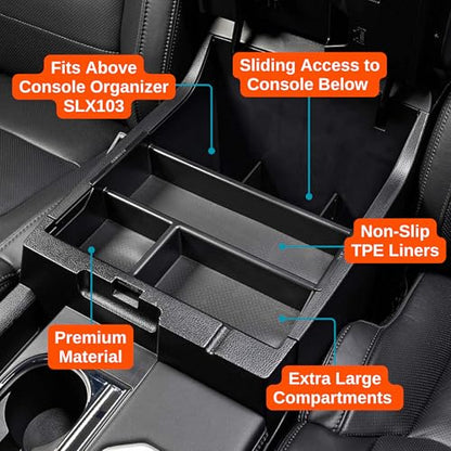Vehicle OCD - Center Console Divider and Tray Organizer for Toyota Tundra (2014-2021) - Made in USA - SLX502 - size: 2014-2021, style: Boxed Set