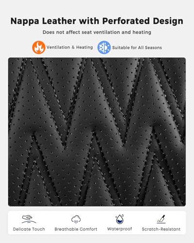 Huidasource Black Car Seat Covers, Waterproof Faux Leather Universal Fit Most Cars Sedans SUVs Trucks Airbag Compatible, Cup Holder Access, Car Seat Compatible, Easy Install, Wipes Clean - color: B-Black, size: 5pcs Full Set