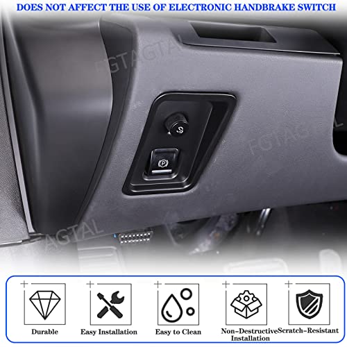 Car Electronic Handbrake Trim Cover Compatible with Chevrolet Corvette C8 2020-2025, ABS Dashboard Electronic Handbrake Switch Panel Cover Trims (Matte Black) - color: Matte Black