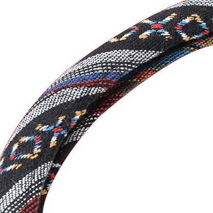 BDK Blue Woven Saddle Blanket Steering Wheel Cover for Cars SUV Van Truck Auto - Driver Grip 15 inch - color: #25 Blue, size: Fits 14.5 - 15" SW
