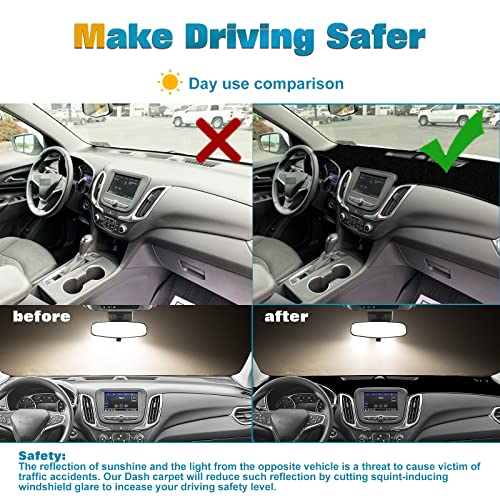 x xotic tech Center Console Dashboard Mat Pre-Cut Non-Slip Sunshield Sun Glare Protector Dash Carpet Pad Black Cover Compatible with Chevy Equinox SUV 2018 2019 2020 2021 2022 2023 2024 - color: Compatible with Chevy Equinox 2018-2022