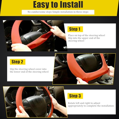 JDDRY Car Steering Wheel Cover,Silicone Steering Wheel Protector, AutomotiveSteering Wheel Protective Cover,Universal Fit(Orange,1PC) - color: Orange