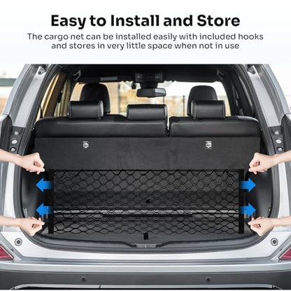 Canvcle Trunk Cargo Net for 2013-2018 Toyota RAV4 Accessories Envelope Style Mesh Trunk Net Organizer and Storage Stretchable Adjustable Elastic Nylon Rear Cargo Netting with Hooks - style: for Toyota RAV4