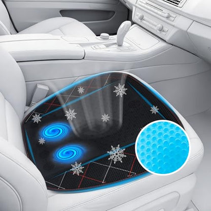Cooling Car Seat Cover, Black Automotive Air Ventilated Cooling Seat Cover with 3 Adjustable Speeds for Summer Driving, Comfortable Cooling Car Seat Cushion for Car SUV Truck Van, Home & Office Chair