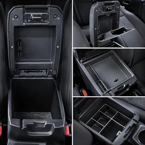 Carlimeki Center Console Organizer (3-piece set) for Tacoma 2016-2023 - for Tacoma Accessories - size: For Tacoma (2016-2023)