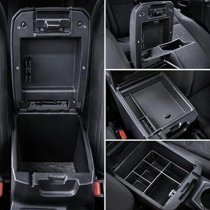 Carlimeki Center Console Organizer (3-piece set) for Tacoma 2016-2023 - for Tacoma Accessories - size: For Tacoma (2016-2023)