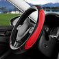 Red Film Splicing Leather Steering Wheel Cover, Microfiber Leather, Anti-Slip, Breathable, Universal Fit for 14.5–15 in Steering Wheel Cover for Men Women - color: Film-Grained - Red