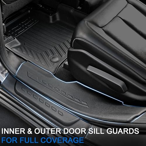 Floor Mats Cargo Mat for 2021-2025 2026 Jeep Grand Cherokee L w/Captain Chair (Only for 6-Seater w/o 2nd Row Armrest), All Weather TPE Trunk Cargo Liner Car Accessories (L | Floor Mats Set) - style: Grand Cherokee L | 2021-2026 | Floor Mats Set