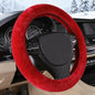 Furry Warm Steering Wheel Cover, Universal 14.5-15 Inch Winter Plush Warm Steering Wheel Cover, Soft Fluffy, Anti-Slip Design, Soft Texture (Red) - color: Red Plush