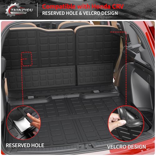 Floor Mats Compatible with 2023 2024 2025 2026 Honda CRV Cargo Mats Liner TPE Back Seat Cover Trunk Mats Fuel 2024 CR-V Accessories Non-Hybrid (Lower Deck, Trunk Mat+Backrest Mats+Floor Mats) - style: For Honda CRV Gas | 2023-2026