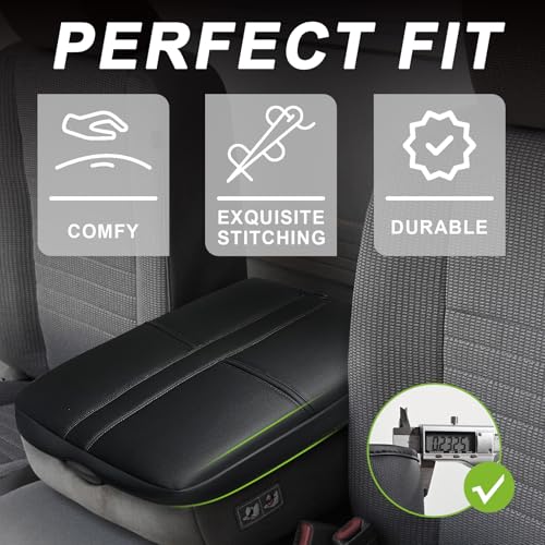 Center Console Armrest Cover Fit for Dodge Ram1500/2500/3500 2002-2012 Accessories, Comfort Armrest Pad Console Lid Cushion Vegan Leather Regular Thick(Jump Seat ONLY) - size: 3) 02-12 |Ram1500/2500/3500| Jump Seat, Regular