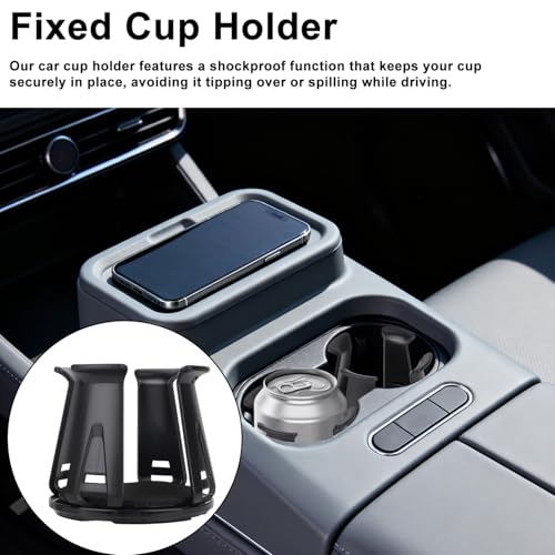2pcs Car Cup Holders Insert, Self-Adhesive Automotive Cupholder Wiggle Free Design Easy to Use Automotive Interior Accessories for Fixing Water Cups and Drinks (Black)