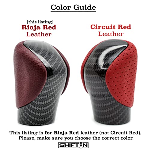Gear Shift Knob Shifter for Lexus ES GS GX is NX RC RX 200t 300 350 450h 450hL 350L F-Sport OEM Style Replacement (Rioja Red Rose/Carbon Fiber Pattern) - color: Rioja Red Rose / Carbon Fiber Pattern