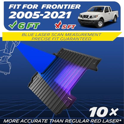 MICHELIN Truck Bed Mat for 2005-2021 Nissan Frontier 6 FT / 73.3" Only, All-Weather Truck Bed Liner, Custom Fit, Durable TPE Bedliner, Non-Slip - size: 3) Frontier | 05-21 | 6 FT