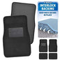 BDK InterLock Car Floor Mats - Secure No-Slip Technology for Automotive Interiors - 4pc Inter-Locking Carpet (Black) (826942129223) - color: Black
