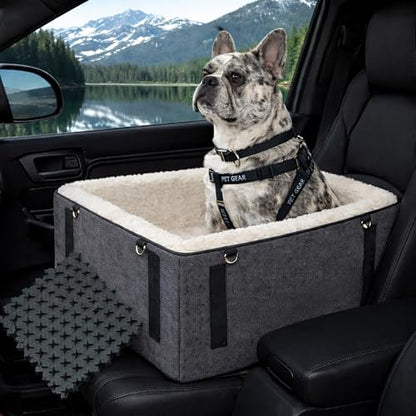 Pet Gear Lookout Booster Car Seat, Removable Comfort Pillow, Safety Tether Included, Installs in Seconds, No Tools Required, Medium - 18.5", Medium Slate - color: Medium Slate, size: Medium - 18.5 inches
