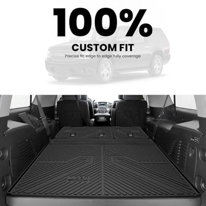 LASFIT Trunk Mat with Backrest Mat 2015-2020 for Chevrolet Chevy Suburban/GMC Yukon XL(Not Fit Yukon)/Cadillac Escalade ESV(Only Escalade ESV, Not Fit Escalade), All Weather TPE Mat - size: Cargo for Suburban/Yukon XL/Escalade ESV 2015-2020