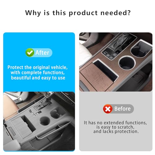 Center Console Cover with Organize for Toyota Sienna 2021-2026 Central Control Gear Shift Panel Trim Cover Silicone Panel Frame(Gray) - size: Center Console Cover