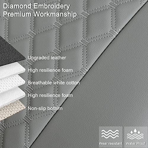 Black Panther PU Car Seat Cover, Front Seat Protector Compatible with 90% Vehicles,Embroidery,Anti-Slip & Full Wrapping Bottom W55cm*D54cm(21.65''*21.26'')(1Piece,Gray) - color: Front Single Gray