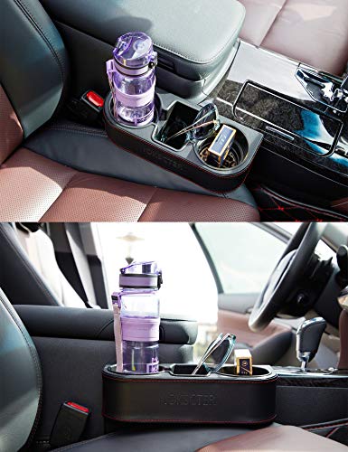 Car Seat Organizer Cup Drink Holders,Multifunctional Gap Filler Storage Box,Insert Organization Helps Reduce Distracted Driving&Holds Phone Mount Mug Bottle Cellphone Coaster Wallet Card (XBD-Black) - color: XBD-Black