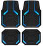 PIC AUTO Heavy Duty Rubber Floor Mats, Blue Aluminum Film Car Mats Set, Front and Rear Car Mats with Anti-Slip Backing, All Weather Protection, Trim-to-Fit for Automotive SUV, Sedan, Van - color: Blue