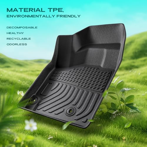 Floor Mats Custom-Fit for Nissan Rogue 2021-2026 | All-Weather Car TPE Mat Set | Front Rear Floor Liners | Automotive Interior Accessories for Protection Not for Sport Models