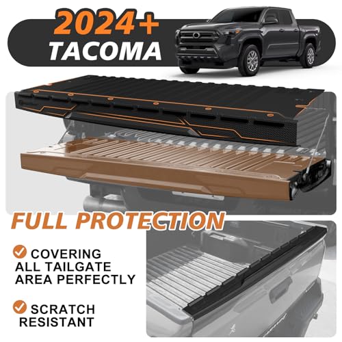Truck Mat Compatible with 2024-2026 Toyota Tacoma Accessories, Tailgate Mat Custom Fit All Weather Protection Pickup Liner, w/Tailgate Cap Protector - size: 4) Tacoma | 24-26 | Tailgate Mat w/ Cap Cover