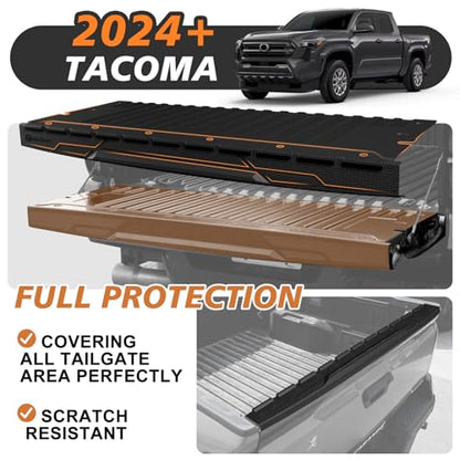 Truck Mat Compatible with 2024-2026 Toyota Tacoma Accessories, Tailgate Mat Custom Fit All Weather Protection Pickup Liner, w/Tailgate Cap Protector - size: 4) Tacoma | 24-26 | Tailgate Mat w/ Cap Cover