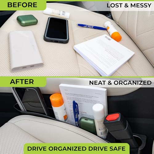 Car Seat Gap Filler organizer with Bonus interior Cleaning Brush- Universal in Between Seat Catcher for Cars,Trucks,SUV- Car Seat Gap Plug storage slot- Custom Seat Gapster- Car Seat Gap Filler Strip